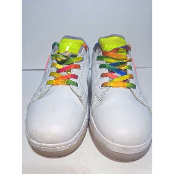Heelys Glower HE100857 White Womens Size 7 Pink Logo and Rainbow Laces - Picture 6 of 12